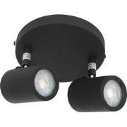 Mexlite - spot - Upround LED - zwart - metaal - Ø 24cm - GU10 - 2487ZW