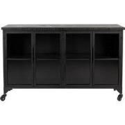 Housecraft Living Ferre Kast op wieltjes Laag Hout/ Metaal Zwart