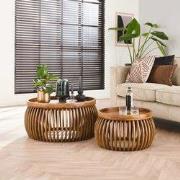 Ronde Salontafel Set van 2 Hans Mangohout