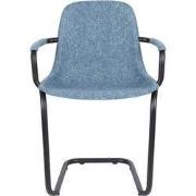 Zuiver Thirsty Eetkamerstoelen met armleuning Blauw - Set van 2