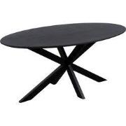 QUVIO Eettafel Sofia – Ovaal – 160x90 cm – Kruispoot –  Zwart