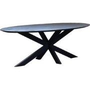 Eettafel Zwart Mangohout - 200x100x78cm - Diamond
