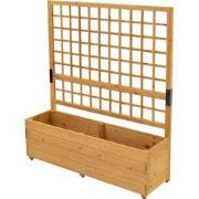 Plantenbak met hekwerk 119,5×139×36,5 cm houten bruin hekwerk XL ML de...