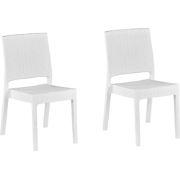 FOSSANO  - Tuinstoel set van 2 - Wit - Synthetisch materiaal