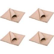 QUVIO Servet - 40x40 cm - Bruin - Set van 4