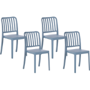 SERSALE  - Tuinstoel set van 4 - Blauw - Synthetisch materiaal