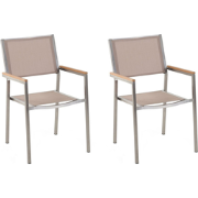 GROSSETO  - Tuinstoel set van 2 - Zandbeige - Polyester