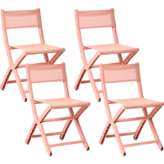 TALCA - Tuinstoel set van 4 - Koraalrood - Polypropyleen