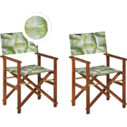 CINE  - Tuinstoel set van 2 - Bruin/Cremewit - Polyester