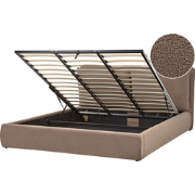 BAJONNA - Bed met opbergruimte - Taupe - 180 x 200 cm - Bouclé