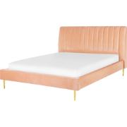 MARVILLE  - Tweepersoonsbed - Perzik - 160 x 200 cm - Fluweel