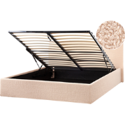 ORBEY - Bed met opbergruimte - Beige - 160 x 200 cm - Bouclé