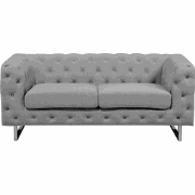 VISSLAND - Chesterfield bank - Lichtgrijs - Polyester