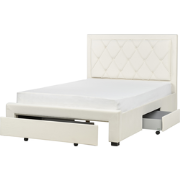 LIEVIN - Bed met opbergruimte - Lichtbeige - 140 x 200 cm - Fluweel
