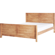 CHAMPAGNAT - Tweepersoonsbed - Lichtbruin - 160 x 200 cm - Rubberhout