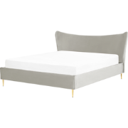 CHALEIX - Tweepersoonsbed - Lichtgrijs - 180 x 200 cm - Fluweel