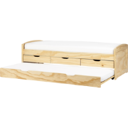 PETIVILLE - Onderschuifbed - Lichtbruin - 90 x 200 cm - Hout