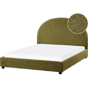 VAUCLUSE - Tweepersoonsbed - Olijfgroen - 140 x 200 cm - Bouclé