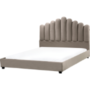 VINCENNES - Bed - Taupe - 160 x 200 cm - Fluweel