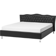 METZ  - Tweepersoonsbed - Zwart - 140 x 200 cm - Kunstleer