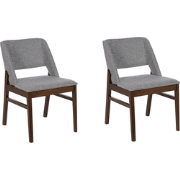 BELLA - Eetkamerstoel set van 2 - Lichtgrijs - Polyester
