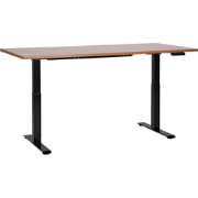DESTINES - Elektrisch bureau - Donkerhout/Zwart- 160 cm - MDF