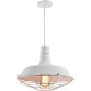 QUVIO Hanglamp staal met rooster wit - QUV5049L-WHITE