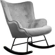Aemely® Schommelstoel 'Steerne' - Grijs Velvet, Zwart Hout