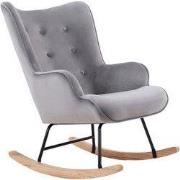 Aemely® Schommelstoel 'Steerne' - Grijs Velvet, Blank Hout
