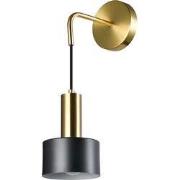 QUVIO Wandlamp - Goud - Zwart - Ronde Wandlamp - Metaal