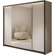 Meubella - Kledingkast Genesis - Grijs - 250 cm - Met spiegel