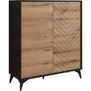 Meubella - Dressoir Dolores - Eiken - Zwart - 104 cm - Hoog
