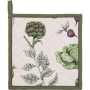 Clayre & Eef Pannenlap  20x20 cm Beige Groen Katoen Vierkant Groenten ...