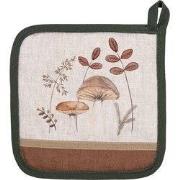 Clayre & Eef Pannenlap 20x20 cm Beige Katoen Paddenstoelen