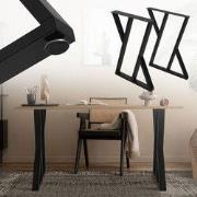 2 tafelpoten B50xH71 cm tafellopers X-vormig staal met poedercoating z...