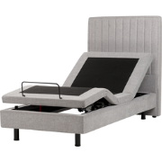 DUKE II - Eenpersoonsbed - Lichtgrijs - 90 x 200 cm - Polyester