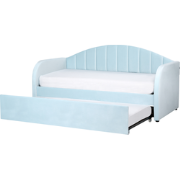EYBURIE - Onderschuifbed - Lichtblauw - 90 x 200 cm - Fluweel