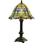 Lumilamp Tiffany Tafellamp Ø 30x48 cm Groen Blauw Glas Bloem