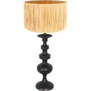 Anne Lighting - tafellamp - Lyons - zwart - gras hout - Ø 30cm - E27 -...