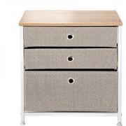 Ladenkast met 3 lades in lichtgeweven stof - L48 cm