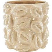 Pot - Kisses - Ceramics - Beige - 17,5x17,5x17,5cm