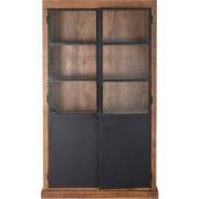 Vitrinekast Mangohout 2-deurs - 120x40x200cm - James - Giga Meubel