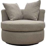 Draaifauteuil Rond - Taupe - Stof - Draaifauteuil Thony