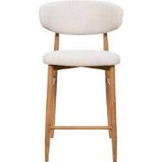 Barstoel - Beige/Naturel - Zithoogte 65cm - 55x52x94cm - Alexia - Set ...