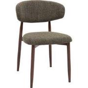 Eetkamerstoel - Groen/Walnoot - Zithoogte 47cm - 54x52x78cm - Alexia -...