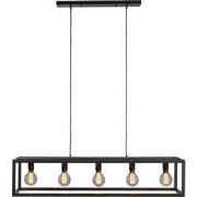 Hanglamp 5-Lichts - Zwart - Rechthoekig Frame - Lamp Mikey