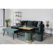 Salontafel Hout & Metaal - Naturel - 60x90x45cm - Tafel Vita