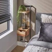 Nachtkastje Acaciahout Naturel - 1 Lade - Kast Air Solid XS
