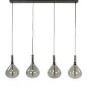 Hanglamp Zwart Rond - 4-Lichts - 164x30x150cm -  Drop Smoke