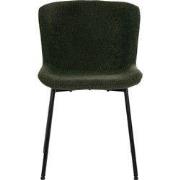 House Nordic Eetkamerstoel Maceda Bouclé Donkergroen - Set van 2